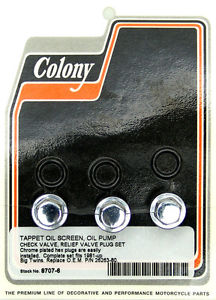 TAPPET OIL SCREEN, OIL PUMP CHECK VALVE & RELIEF VALVE PLUG SET